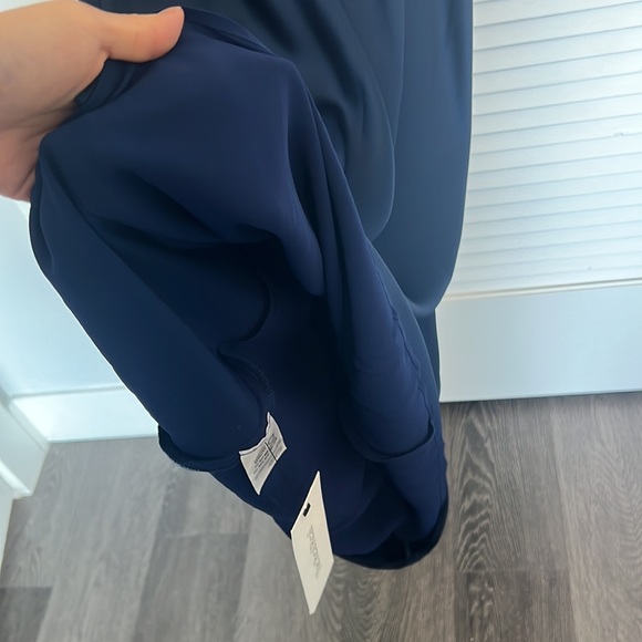 Reformation Nevaeh strapless satin navy blue dress - Picture 10 of 16